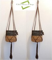 Macramé Plantenhanger | 2 stuks | bruin 100% ECO katoen