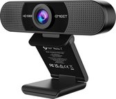 Best4u Full HD webcam - C960 1080P webcam met dubbele microfoon, 90° streaming camera met automatische lichtcorrectie, plug & play, voor Linux, Win10, Mac OS X, YouTube, Skype, voor conferent