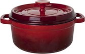 Cosy&Trendy Bergerac Burgundy Gietijzeren Pan - Braadpan - Kookpot met Deksel - ø24cm - 4,5l - Gietijzer - Ook Geschikt voor Inductie