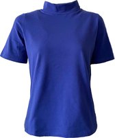 MOOI! Company - Dames T-shirt - MAARTJE - Turtleneck - Losse pasvorm - kleur Queen Blue -- XXL