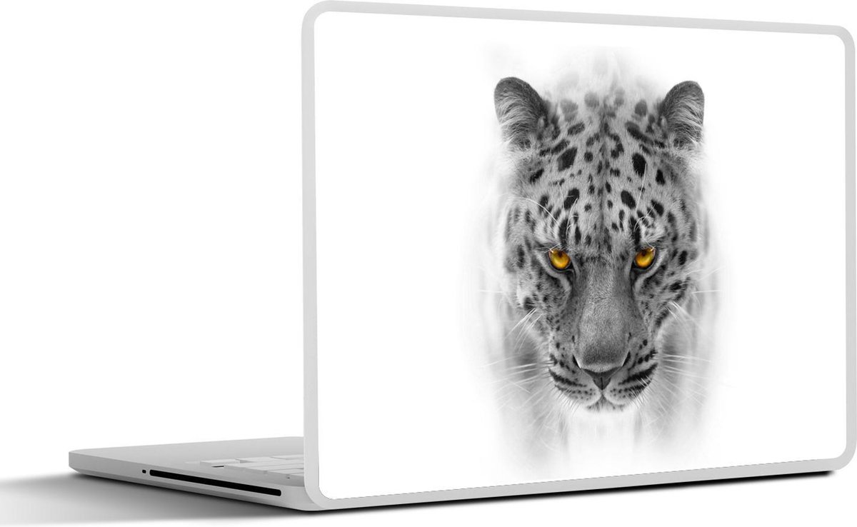 Afbeelding van product SleevesAndCases  Laptop sticker - 13.3 inch - Luipaard - Zwart - Wit - Kop