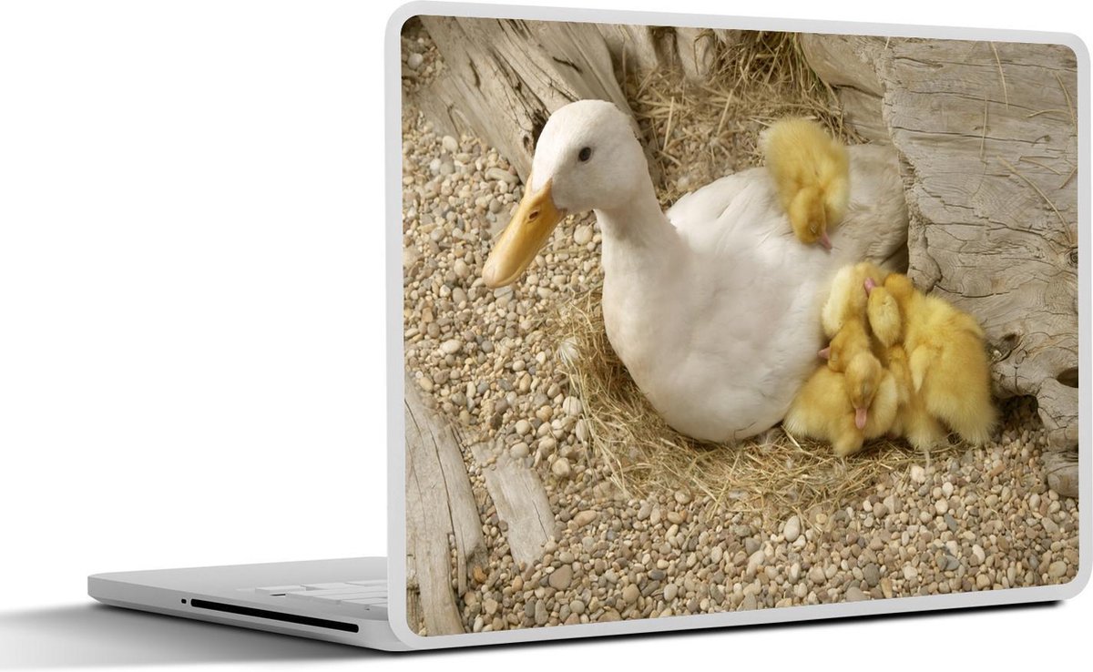 Afbeelding van product SleevesAndCases  Laptop sticker - 17.3 inch - Eend - Kuiken - Nest