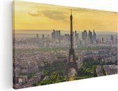 Artaza Canvas Schilderij Skyline Van Parijs Met De Eiffeltoren - 60x30 - Foto Op Canvas - Canvas Print