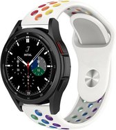Strap-it Samsung Galaxy Watch 4 Classic 42mm sport band - wit/kleurrijk