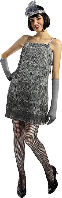FUNIDELIA 1920s Flapper kostuum in zilver voor vrouwen - Maat: L