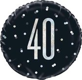 folieballon Glitz 40 45,7 cm zwart/zilver