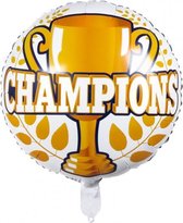 folieballon Champions 45 cm wit/geel/blauw