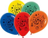 ballonnen Cijfer 5 30 cm latex 7 stuks