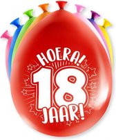 ballonnen 18 Jaar 18,5 x 11 cm latex 8-delig