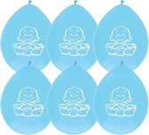 Ballonnen blauw met opdruk baby 30 cm 6 stuks