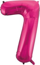 folieballon "7" roze 92 cm