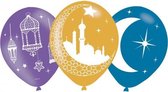 ballonnen ''Eid Mubarak'' suikerfeest 27,5 cm 6 stuks