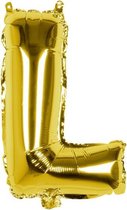 folieballon letter L 36 cm goud