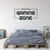 Muursticker Gaming Zone Met Naam - Geel - 120 x 60 cm - baby en kinderkamer naam stickers