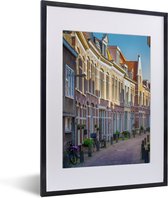 Fotolijst incl. Poster - Huis - Haarlem - Fiets - 30x40 cm - Posterlijst