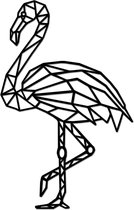 Hout-Kado - Flamingo - Small - Zwart - Geometrische dieren en vormen - Hout - Lasergesneden- Wanddecoratie