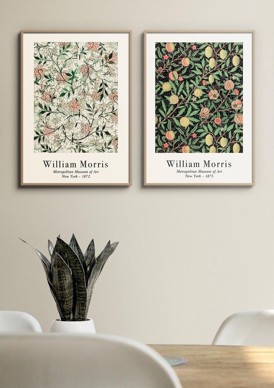 Galerie Wall William Morris - Botanique - Set de 2 affiches - Fleurs et Plantes - Art - 70x50 cm - Motif de fruits