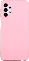 Solid hoesje Geschikt voor: Samsung Galaxy A32 5G Soft Touch Liquid Silicone Flexible TPU Rubber - licht roze