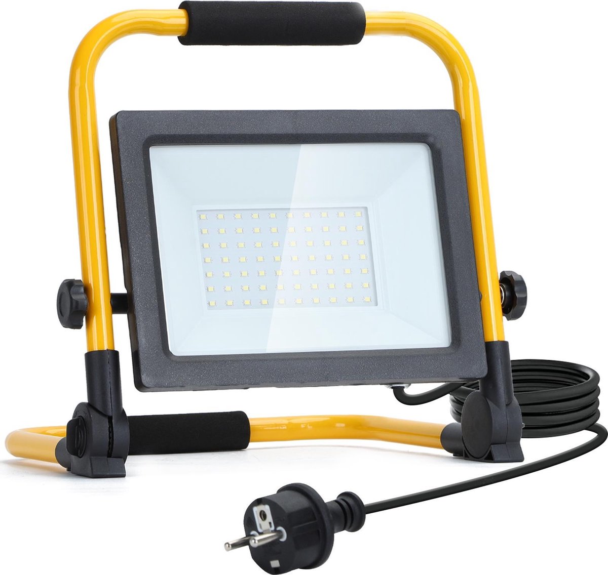 Aigostar 13VRS - LED Werklamp -Bouwlamp - IP44 Stootvast - 50W - 4500lm - 6500K Daglicht wit - incl. 180cm Aansluitstekker op Prijzenvolger.com