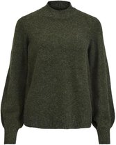 Vila Trui Vihanna Balloon L/s Knit Top/1/ka/s 14070959 Forest Night/melange Dames Maat - XS