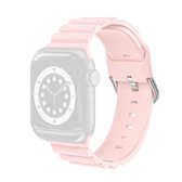 Business B-stijl siliconen horlogebandje voor Apple Watch Series 6 & SE & 5 & 4 40 mm / 3 & 2 & 1 38 mm (roze)