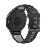 Voor Garmin Forerunner 220/230/235/620/630 / 735XT Tweekleurige siliconen vervangende horlogeband (zwart + grijs)