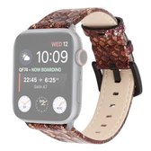 Slangenleer vervangende horlogeband voor Apple Watch Series 6 & SE & 5 & 4 40 mm / 3 & 2 & 1 38 mm (bruin)