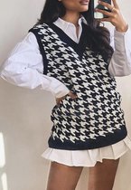 Yugo Mode - Dogtooth Knitted Vest Top