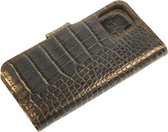 Made-NL vijf pasjes (Samsung Galaxy S20FE) book case Blauw stug Krokodillenprint leer