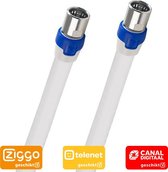 Hirschmann - Koka-9 Modem / Satelliet Coaxkabel - QFC 5 (F-connector) - QFC 5 (F-connector) - 1m - Wit - Geschikt voor Satelliet & Ziggo Modem/Versterker
