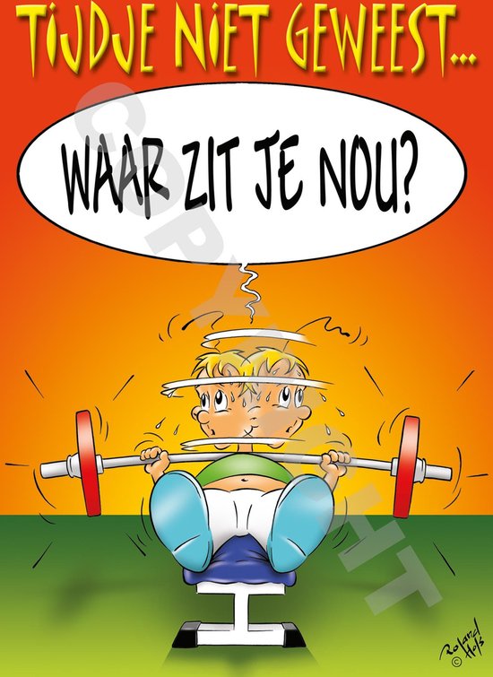 Ansichtkaart 50 stuks TIJDJE NIET GEWEEST... WAAR ZIT JE NOU? Teamtraining - Fitness