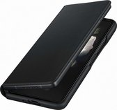 Samsung Galaxy Galaxy Z Fold 3 Leather Flip Cover - Zwart