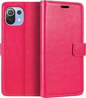 Bookcase Geschikt voor Xiaomi Mi 11 Lite - Bookcase Roze - portemonee hoesje