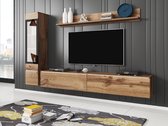 Mobistoxx Tv-meubel Vittorio met LED, hangkast Wotan Eik 180cm, tv set 3 elementen,