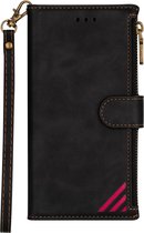 Hoesje geschikt voor iPhone SE 2020 - Bookcase - Patroon - Pasjeshouder - Portemonnee - Kunstleer - Zwart