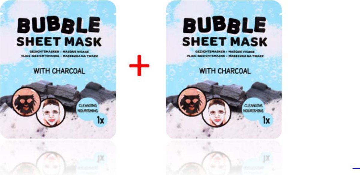 2x Houtskool bubbelmasker - Houtskool - Bubbelmasker - Masker - Reiniging - Gezichtsmasker - Gezichtsreiniging - tegen mee-eters, acne en puistjes.