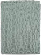 Jollein Wieg Deken River Knit 75x100cm - Ash Green/Coral Fleece