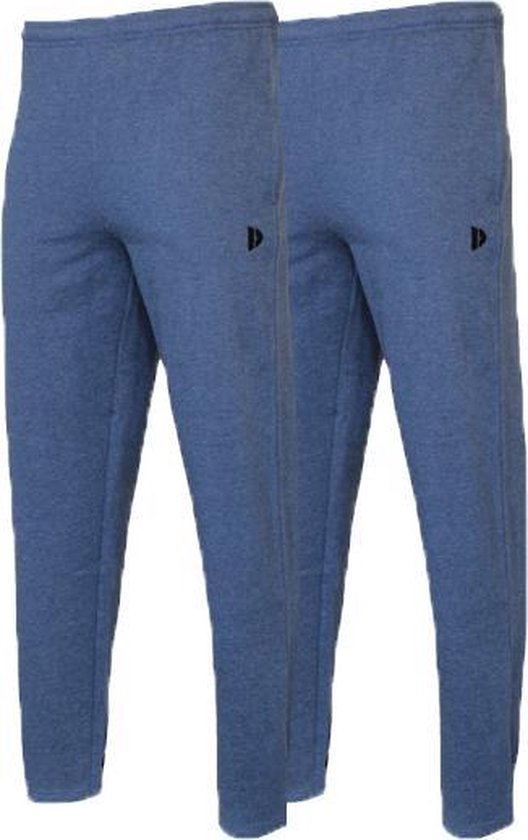2-Pack Donnay Joggingbroek rechte pijp dunne kwaliteit - Sportbroek - Heren - Maat S - Donkerblauw gemeleerd