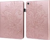 Voor Lenovo M10 Plus/M10 Plus TB-X606F/TB-606X Kant Bloem Embossing Patroon Horizontale Flip Lederen Case met Houder & Kaartsleuven & Portemonnee & Fotolijst (Rose Goud)