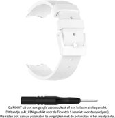 Witte Siliconen Bandje geschikt voor de Ticwatch S (niet voor opvolgers) – Maat: zie maatfoto – white rubber smartwatch strap