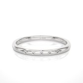 Witgouden elegante dames ring, aanschuifring - 14 karaat witgoud,  5 diamanten