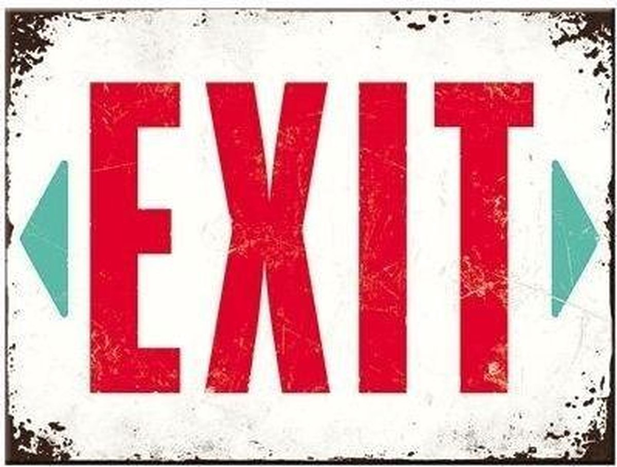 Exit. Koelkastmagneet 8 cm x 6 cm.