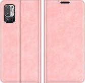 Xiaomi Redmi Note 10 5G Hoesje Portemonnee Book Case Kunstleer - Roze