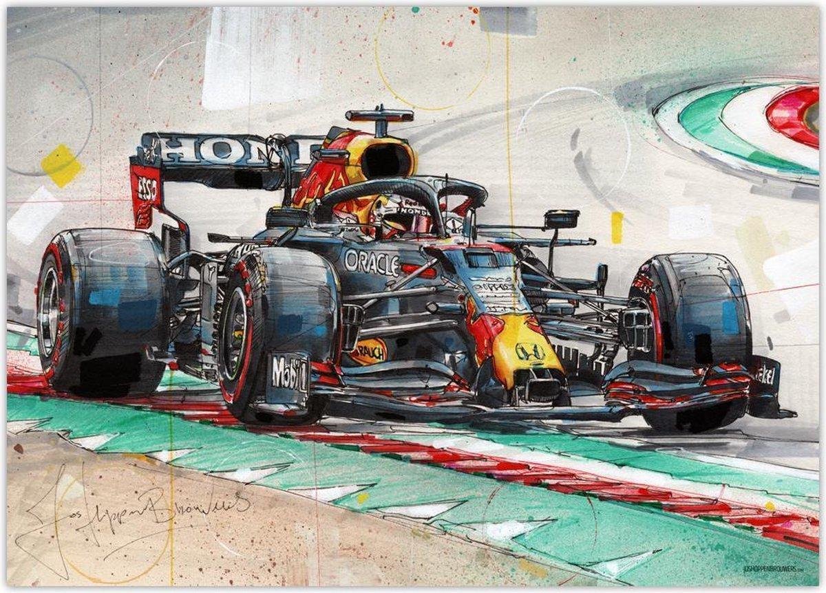 Passionforart.eu Poster - Max Verstappen F Canvasdoek - 70 X 50 Cm - Multicolor