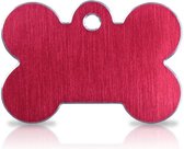 Hondenkeldertje - Dierenpenning | Hi-Line Bone - Large - Red | 39x26mm | tweezijdig graveren | inclusief verzendkosten