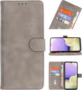 Wicked Narwal | bookstyle / book case/ wallet case Wallet Cases Hoesje voor Samsung Samsung Galaxy A21 Grijs