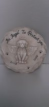pierre commémorative relaxdays pour votre chien : un ange pour vous protéger 25 cm de diamètre