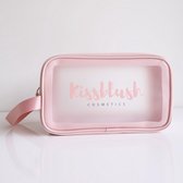 Kissblush Cosmetics Bag - Toilettas - Roze - Transparant - Waterproof - Make-up tas