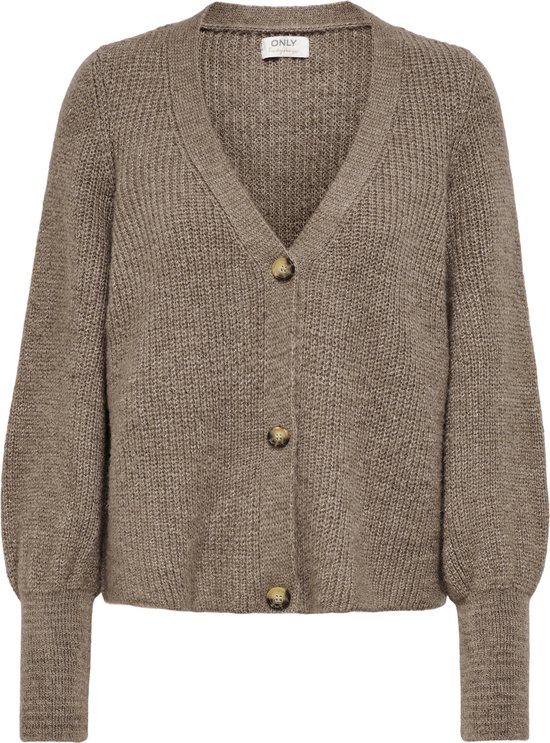 Only - Onlcille Ss O-Neck Cardigan Cc Knt - 4853495 Birch Melange