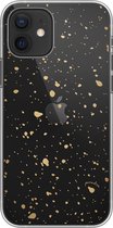 Paradise Amsterdam 'Golden Stars' Clear Case - iPhone 12 doorzichtig telefoonhoesje met palm, baai, strand, landschap tropische print